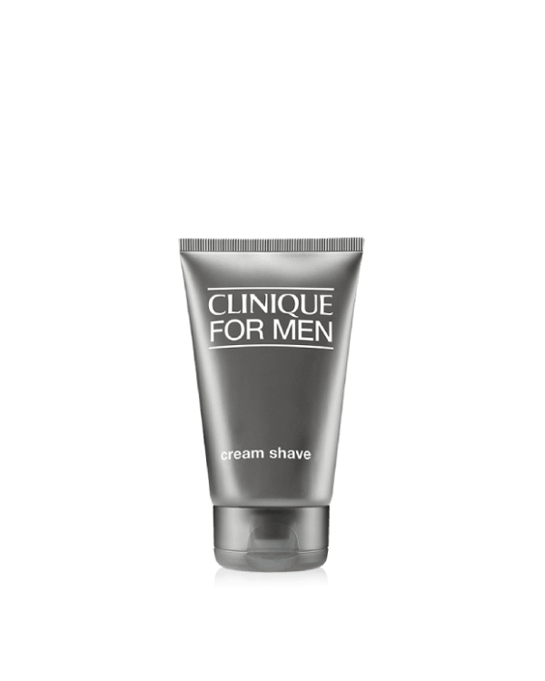 Crème à raser Clinique for Men™, moussante et somptueuse, elle laisse sur la peau une sensation de pureté, de douceur et de confort.