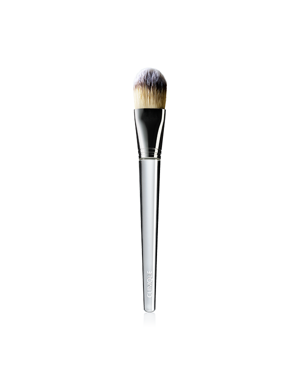 Foundation Brush, Flat, tapered brush for flawless, all-over application, seamless coverage.