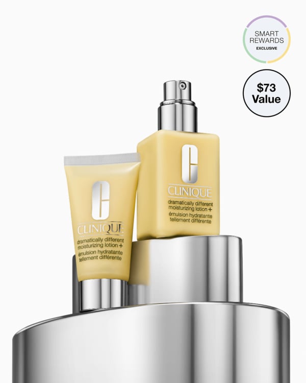 Dramatically Different™ Moisturizing Lotion+ Home + Away Duo, Double up on our iconic, dermatologist-developed moisturizer and save 25%. Discount applied at checkout. Exclusively on Clinique.ca.