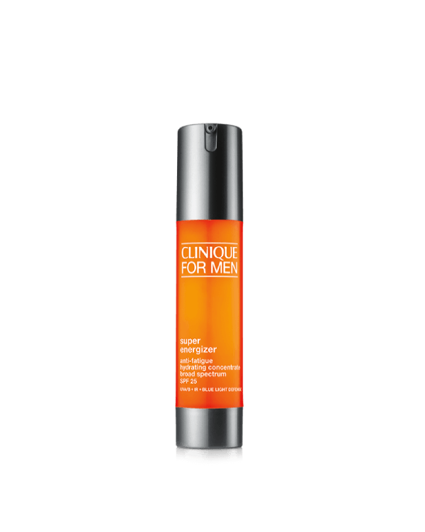 Clinique For Men Super Energizer™ Anti-Fatigue Hydrating Concentrate Broad Spectrum SPF 25, Lightweight moisturizer instantly energizes skin with 12 hours of anti-fatigue power.