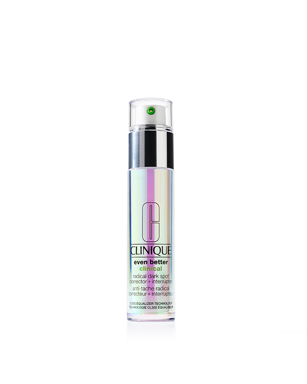 Even Better Clinical™ Radical Dark Spot Corrector + Interrupter, Potent brightening serum for hyperpigmentation helps visibly improve dark spots and uneven skin tone. See a 39% visible reduction in dark spots in 12 weeks.*