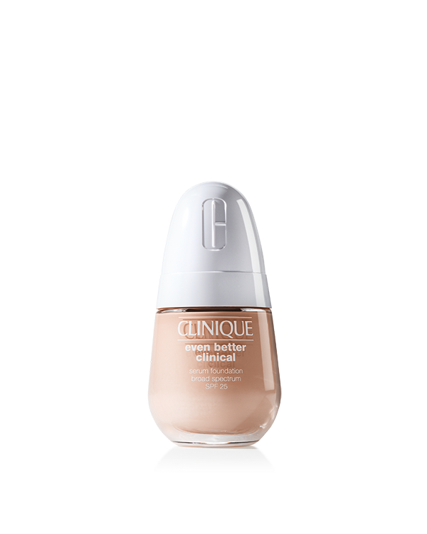 Sérum fond de teint 25 FPS Even Better Clinical™, le fond de teint sérum à couvrance totale qui dure 24 h perfectionne instantanément avec un fini mat et améliore visiblement la peau grâce à la technologie du sérum 3.