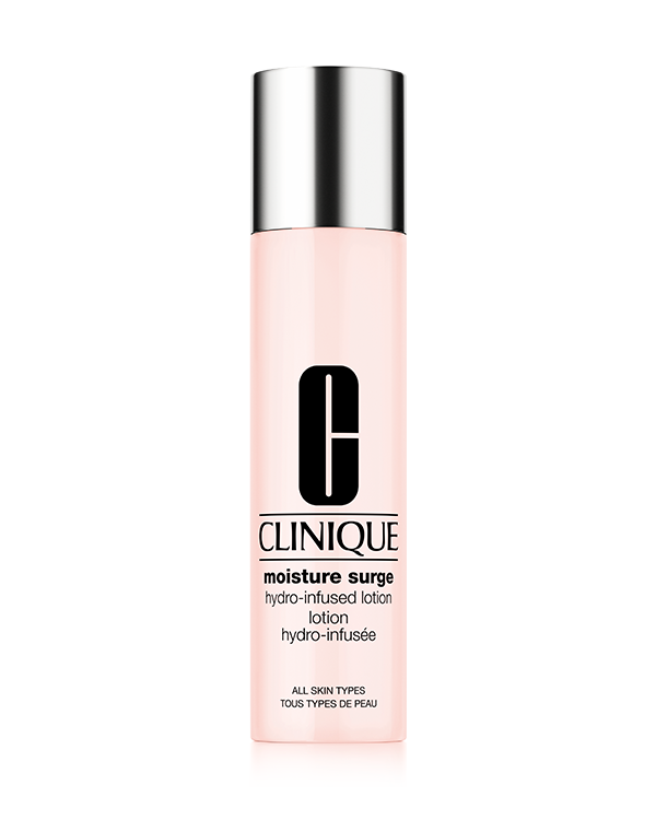 Moisture Surge™ Hydro-Infused Lotion, Replenishing watery lotion infuses skin with stabilizing hydration and refines texture, leaving a luminous glow.