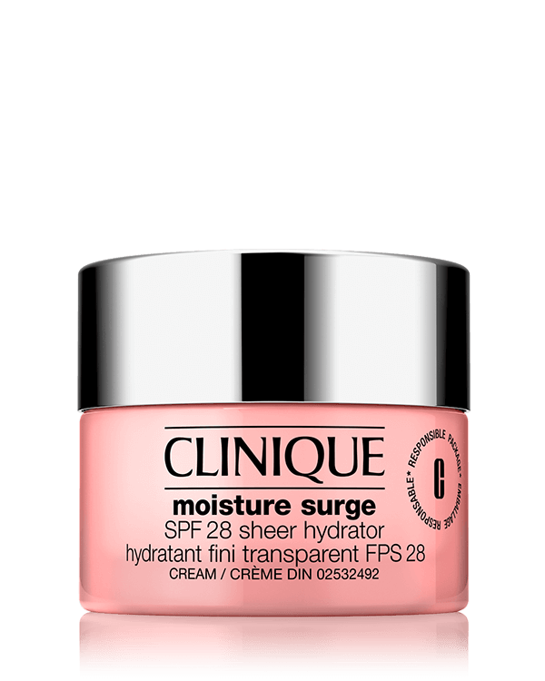 Moisture Surge™ SPF 28 Sheer Hydrator, Cloud-like cream with SPF 28 hydrates and delivers sheer sun protection.