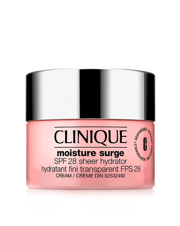 Moisture Surge™ SPF 28 Sheer Hydrator, Cloud-like cream with SPF 28 hydrates and delivers sheer sun protection.