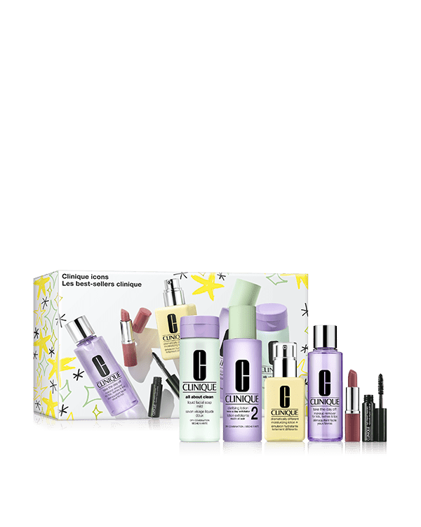 Clinique Icons, A collection of fan favorites for a fresh-faced look. A $203.00 value.