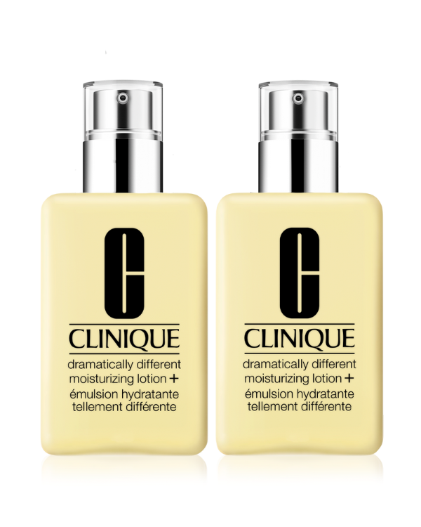 Duo de Moisturizing Lotion+™ Dramatically Different en format géant [#0]} pour 1, Obtenez deux flacons de 250 ml pour le prix d’un. L'offre est valable jusqu'à épuisement des stocks. La lotion conçue par des dermatologues est l'hydratant pour le visage n°1.