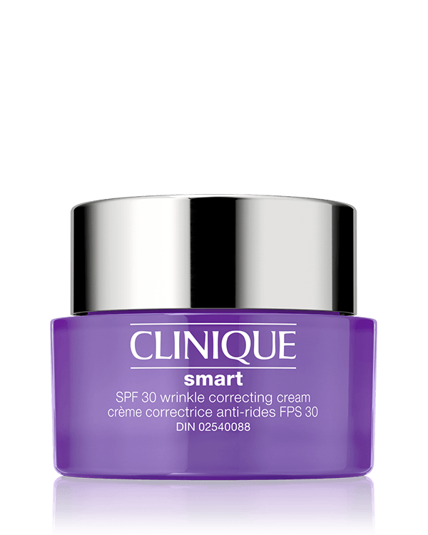 NEW Clinique Smart™ SPF 30 Wrinkle Correcting Cream, Dermal-active SPF 30 formula visibly repairs wrinkles, protects with SPF 30, and helps prevent future damage.