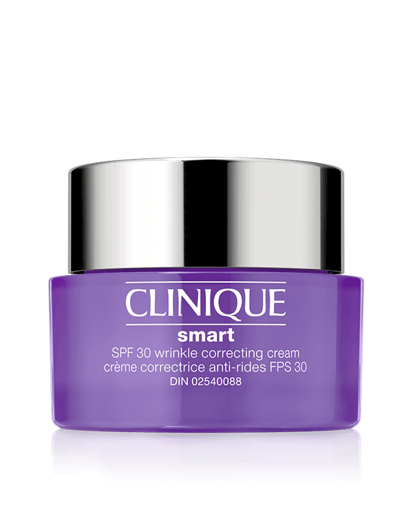 NEW Clinique Smart™ SPF 30 Wrinkle Correcting Cream, Dermal-active SPF 30 formula visibly repairs wrinkles, protects with SPF 30, and helps prevent future damage.