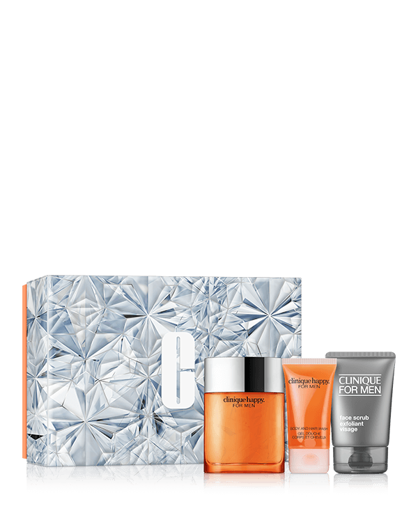 Happy For Him Skincare Set, A fresh fragrance and grooming set for men. A $166.00 value.
