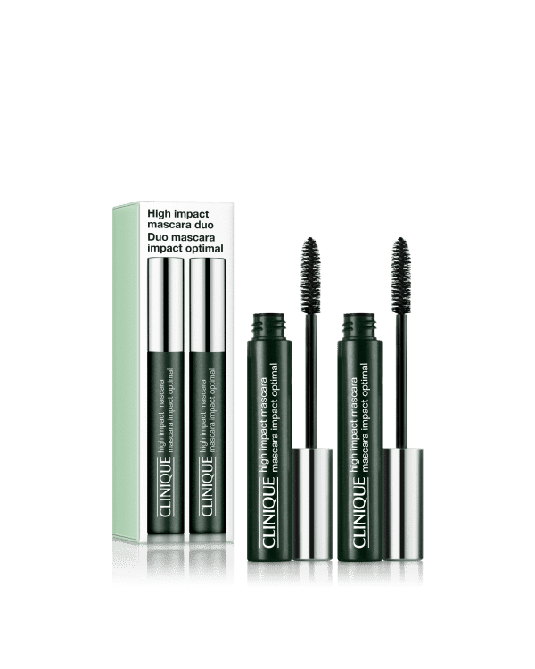 High Impact Mascara Duo Set, A makeup duo featuring two full-size High Impact™ Mascaras for even more lash drama.