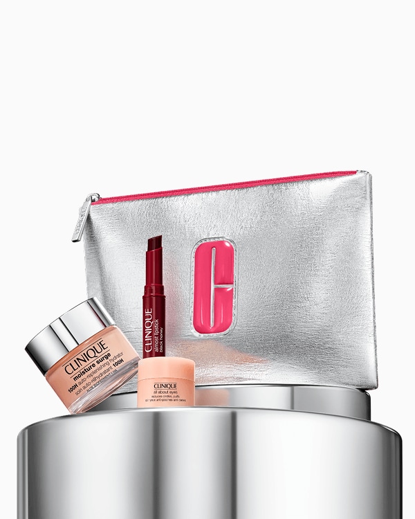 Hydration + Honey: Skincare + Makeup Set, A skincare trio featuring our powerful 100H hydrator, an eye cream, and our cult classic Black Honey lipstick.