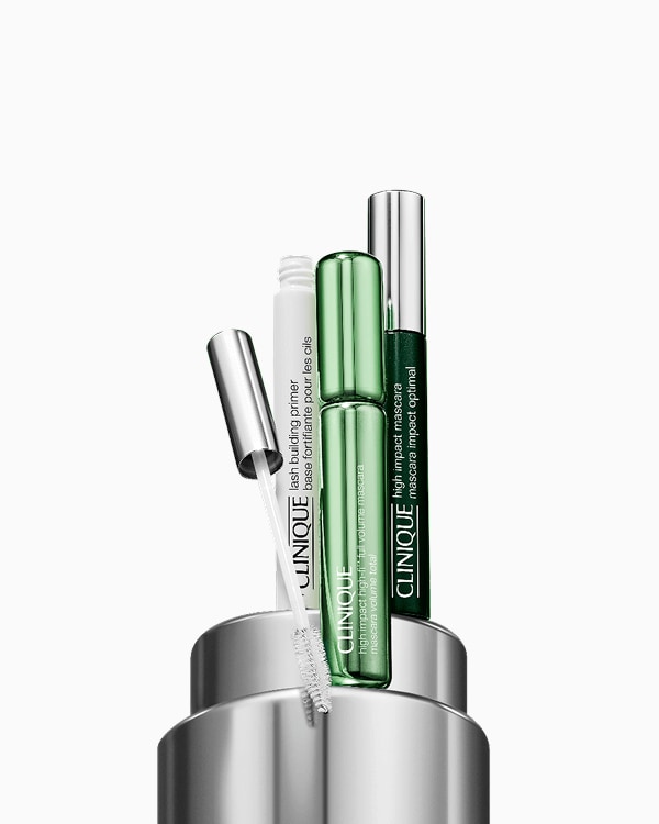 High Impact Lashes: Mascara Set, All primed for eye-catching looks. The trio includes two full-size, fan-favorite mascaras and a primer for staying power.