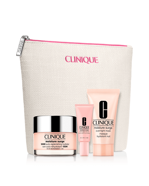 Day And Night: Moisture Surge Skincare Set, A most-loved Moisture Surge™ trio for a boost of hydration day and night. A $91 value.