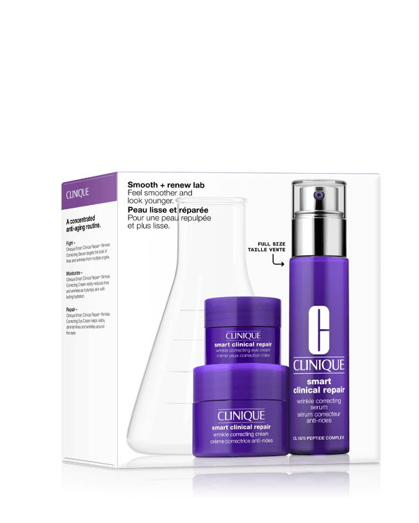 Smooth &amp; Renew Lab Skincare Set, 3 de-aging experts for smoother, younger-looking skin. A $160.00 value.
