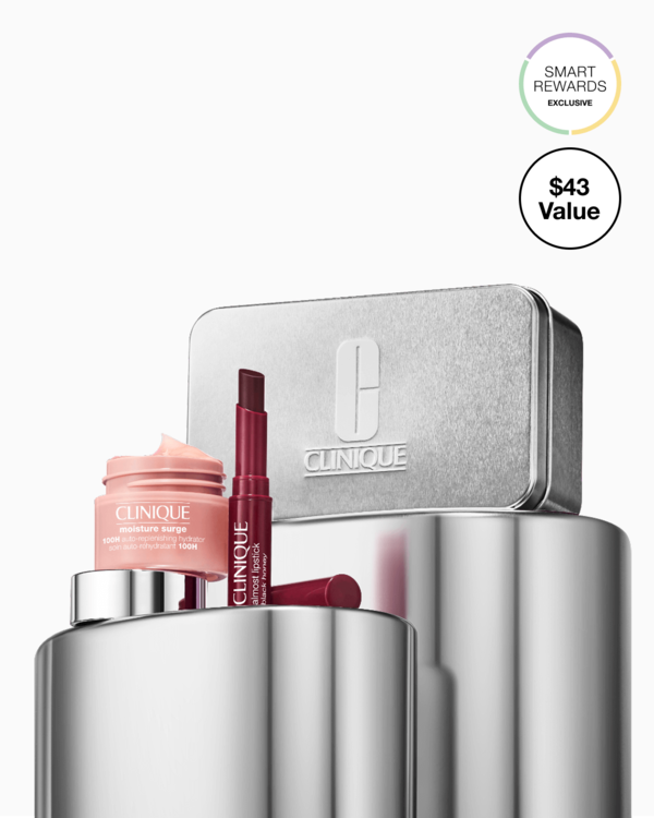 Glow + Go Out Essentials Skincare + Makeup Duo, Two bestsellers plus a festive tin. Only $27 with any $45 purchase. A $43 value. Exclusively on Clinique.ca.